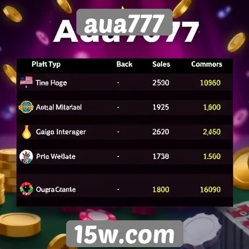 Desempenho do aua777 em comparação com concorrentes